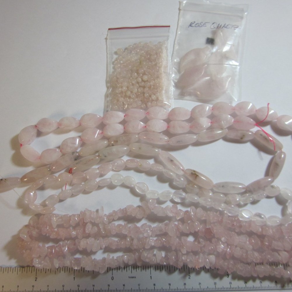 Lot of 6 Rose Quartz Strands Beads